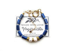 Bora Bora Freshwater Pearl and Blue Lapis Lazuli Bracelet