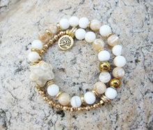 SALE - Mother Of Pearl Protective Mala Bracelet