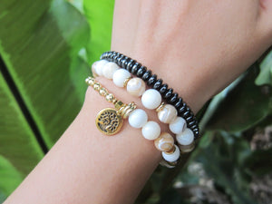 SALE - Mother Of Pearl Protective Mala Bracelet