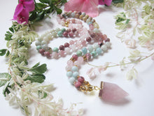valentines day - rose quartz - unconditional love mala necklace