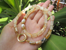 Citrine Quartz and Baroque Freshwater Pearl Statement Necklace