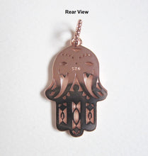 Full Moon Mala in 24K Rose Gold Hamsa Pendant Necklace