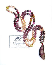 SALE - Garnet, Lepidolite, Aura Angel Quartz Necklace w/ Red Fuchsia Agate Pendant