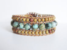 SALE - African Turquoise Cuff Single Wrap Bracelet