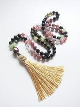 Pink and Gold bohemian mala necklace - xmas gift ideas