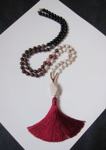 SALE - Red Imperial Mala Jasper Onyx Tassel Necklace