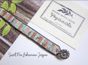 Gorgeous Sweet Pea Bohemian Jasper Wrap Bracelet