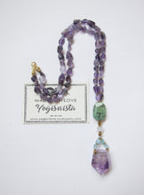 Amethyst Point Pendant Beaded Necklace