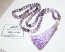 Amethyst, Lavender Mala Tassel Necklace - The Sixth Chakra