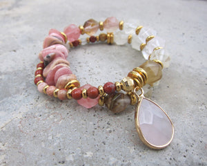Rose Quartz is an excellent heart-healing gemstone. It symbolizes love energy, peace, fertility and calming energy. Its a stone of unconditional love. One of the most important stones for heart chakra work; Rose Quartz opens the heart to all types of LOVE; love of self, love of family, love of friends, romantic love. Because it is a type of quartz, Rose quartz does have a high energy, but its vibe is also calming and soothing. 