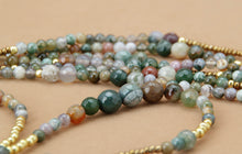 3 Tier Layered Agate Necklace with Teardrop Pendant - yogisnista