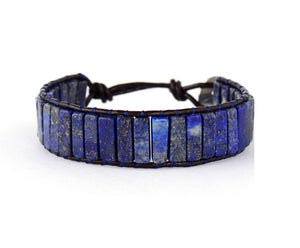 unisex bracelet in Lapis Lazuli Tube Stone Bracelet - yogisnista