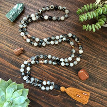 Tourmalinated Quartz Mala Necklace - Capricorn Birthstone Mala