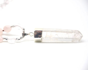 Pink Blush Quartz Pendant Necklace