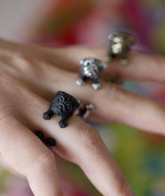 Animal Pug Dog Wrap Ring (available in 3 colors); Unique Realistic Pug Dog; Handmade Puppy Pug Dog Ring - yogisnista