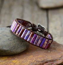 Purple Terra Jasper Tube Bracelet - yogisnista