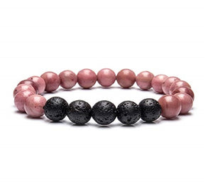 2 pc set - Lava Rock Stone Aromatherapy Essential Oil Diffuser Bracelet