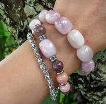 Kunzite, Lepidolite, Pink Opal Energy Wrist Mala Bracelet