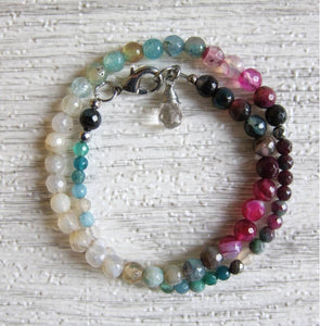 Double Strand Agate Quartz Mix Bracelet - Limited Edition