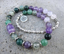 27 Bead Mala in Prehnite Amethyst Quartz Beaded Bracelet