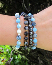 Larimar, K2, Hematite Bracelet - Throat and Third Eye Chakra