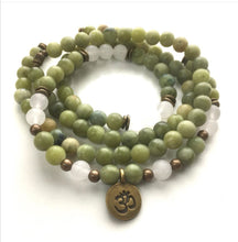 54 Beads Mala Bracelet in Olive Canadian Green Jade