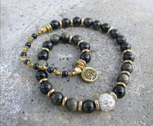 Black Gold Sheen Obsidian - Protection Mala Bracelet (avail in Necklace)