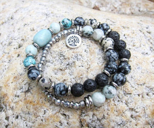 Bohemian Jasper in 27 Bead Mala Bracelet