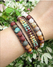 7 Chakra Jasper Bracelet - Seed Bead Stone 3X Wrap Bracelet