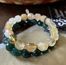 Faceted Citrine Barrel Bead Mala Bracelet