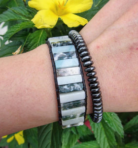 The Blue Nordic in Amazonite Tubestone Wrap Bracelet