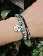 Natural African Turquoise Single Mala Bracelet