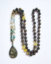 SALE - Baltic Amber, Citrine and Clear Quartz w/ Ocean Jasper Pendant Necklace