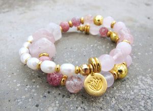 Blush Pink Mala Bracelet for Love, Fertility and Growth