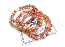 Carnelian, Orange Agate, Rose Gold Hematite Mala Stack Bracelets