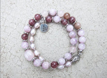 27 Bead Mala Bracelet in Kunzite and Lepidolite