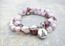 27 Bead Mala Bracelet in Kunzite and Lepidolite