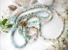 Aquamarine and Baroque Freshwater Pearl Statement Necklace