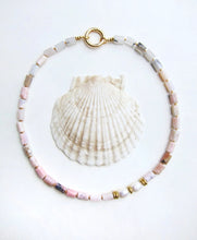 CLEARANCE SALE - Pink Opal and Baroque Freshwater Pearl BOHO Necklace