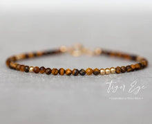 Delicate Tiger Eye Gemstone Bracelet - Capricorn Stone Bracelet