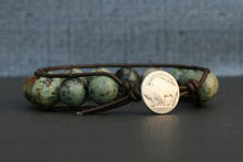 Natural African Turquoise Single Wrap Bracelet For Him or Her