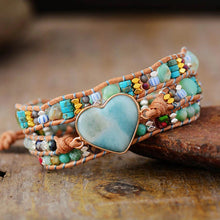 Amazonite Braided Heart Shaped Bracelet