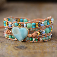 Amazonite Braided Heart Shaped Bracelet