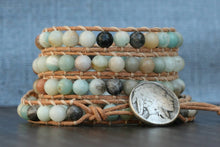 Amazonite 3X Beaded Wrap Bracelet