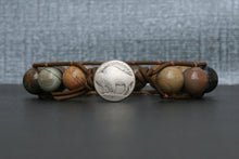 The Silver Leaf Brown Jasper Leather Wrap Bracelet