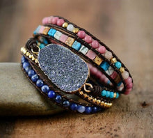 Genuine Druzy Bracelet in Natural Square Shaped Semi-precious stones - yogisnista