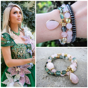 The Princess Mala - Pink & Phantom Quartz Mala Bracelet