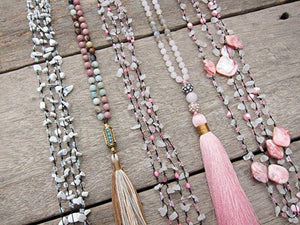 Long Pink Boho Necklaces in wide variety of Mix Tones